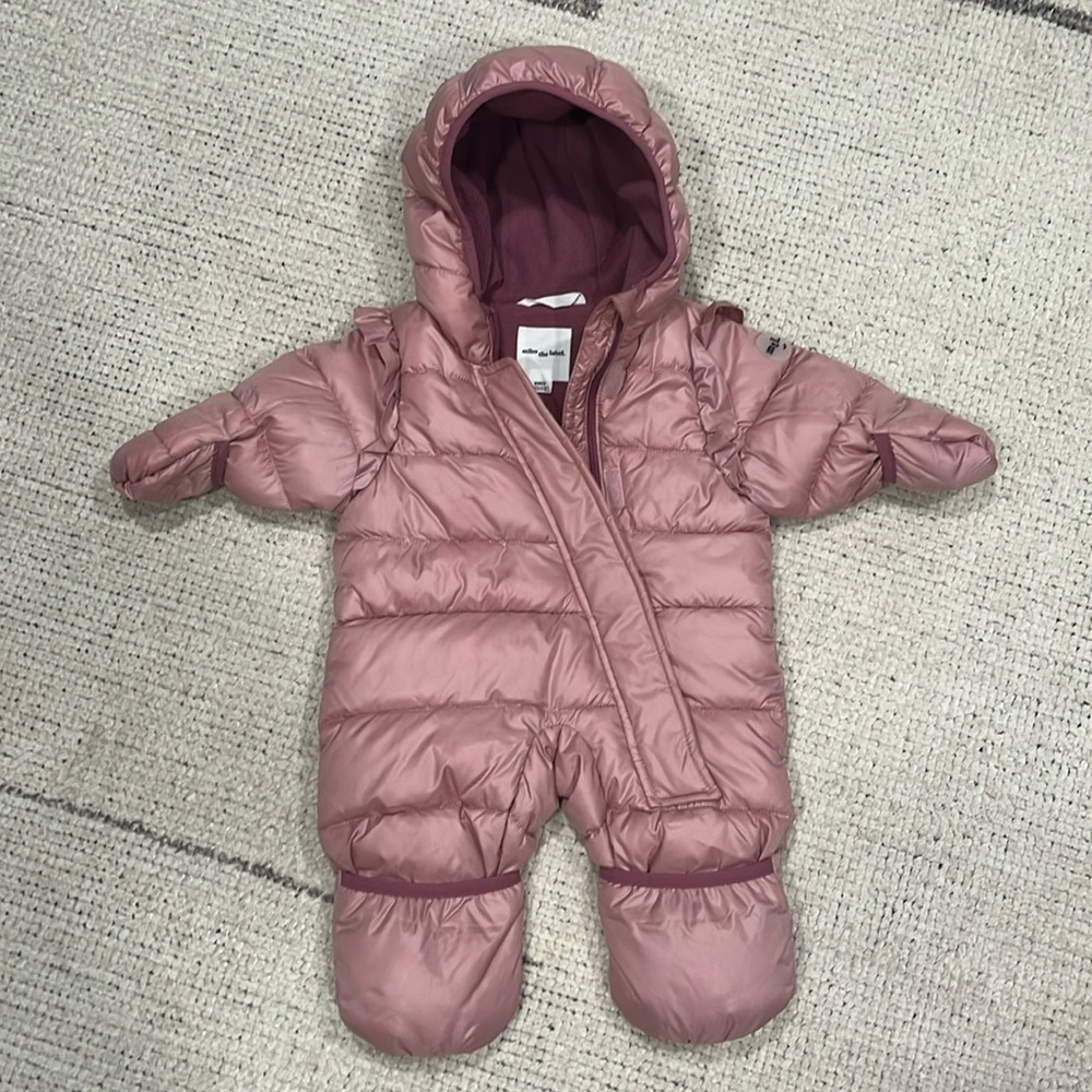 Miles the label infant girl ruffle snowsuit 0-3M